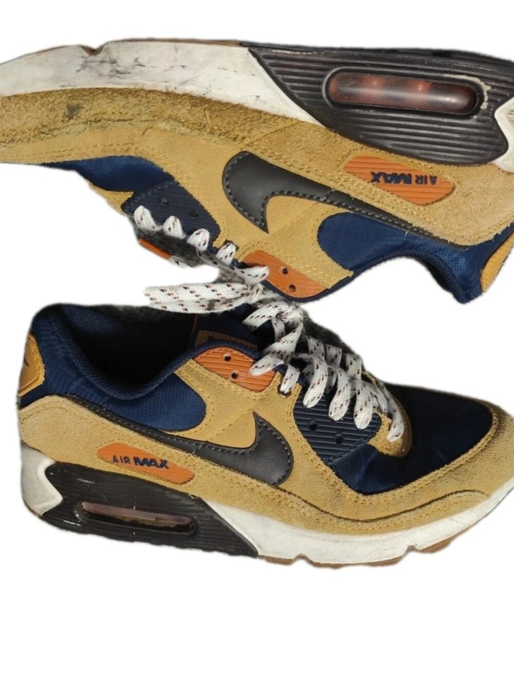 Nike Air Max 90 DZ5175-200 Men Sneakers Size 8.5 Bucktan Navy